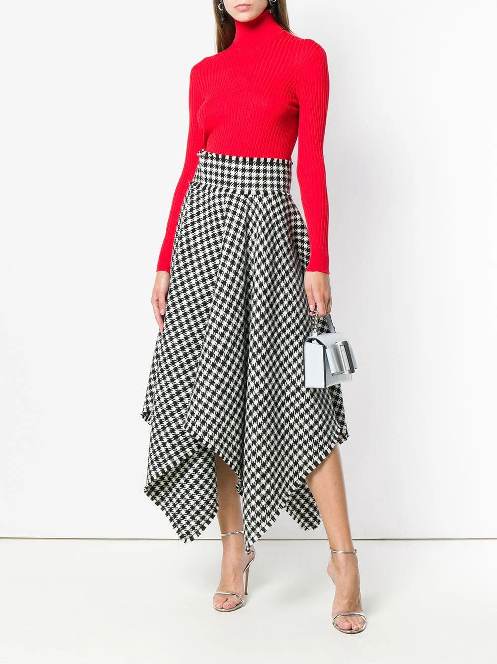 Retro Irregular Plaid Skirts Women 2018 Winter Fashion High Waist Houndstooth Fringe Long Skirt Female Tassel A-Line | Женская одежда