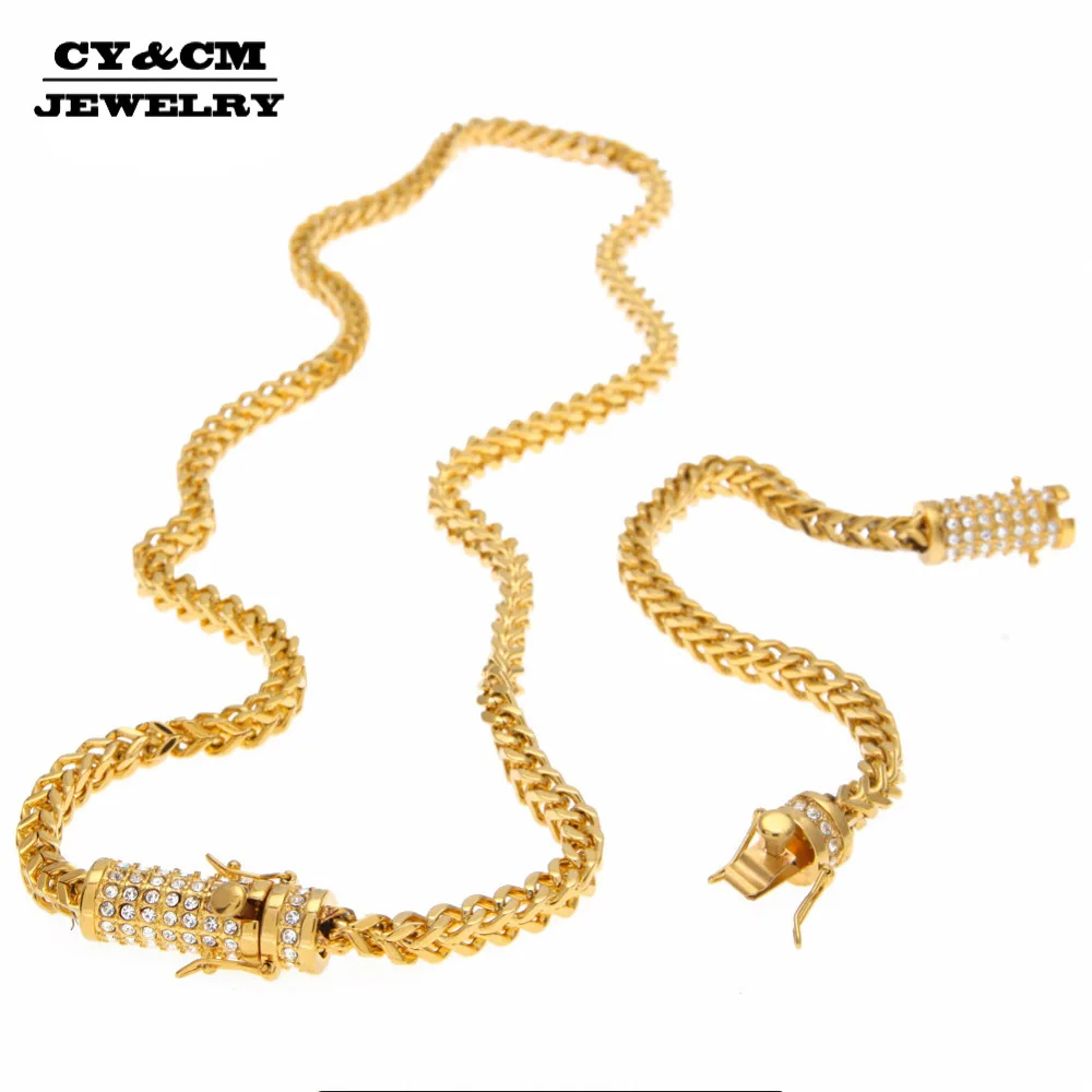 

Цепочка с застежкой, из нержавеющей стали, 6 мм, для хип-хопа