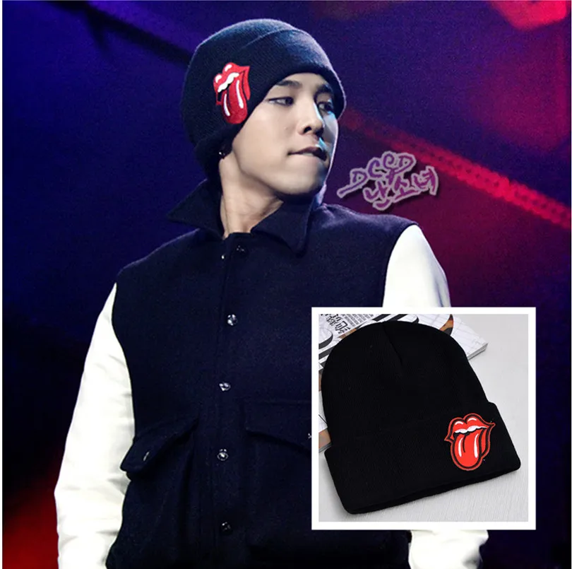 Kpop Модная вязаная шапка в стиле хип-хоп Bigbang GD Корейская версия осенне-зимних