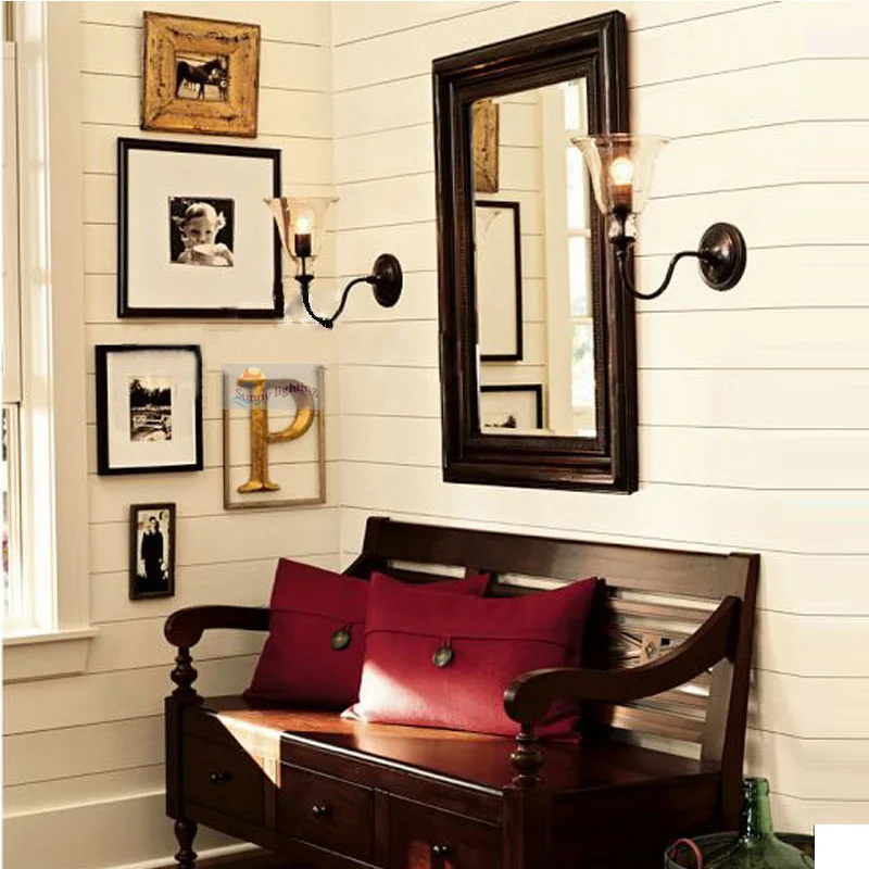 Антикварные настенные светильники из кованого железа для столовой Прозрачные