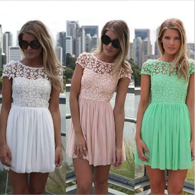 2017 Европейская и американская мода кружевное шифоновое сексуальное платье с