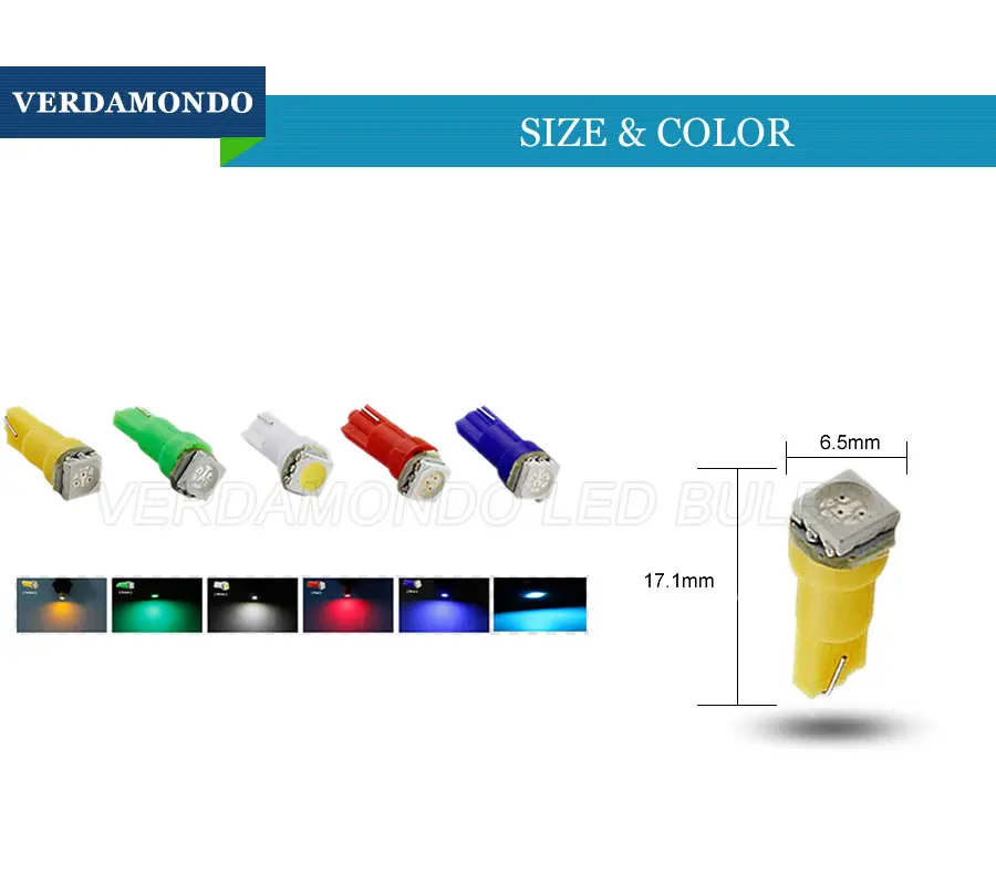 Автомобильный инструмент светодиодный светильник T5 5050 1 SMD клиновидная лампа