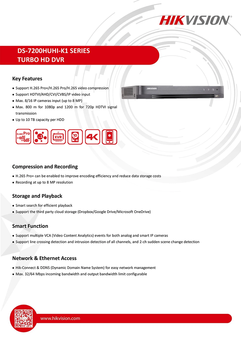 Hikvision Оригинальная версия 4ch/8ch DVR DS-7204HUHI-K1 и DS-7208HUHI-K1 AHD CVI TVI CVBS IP 8MP безопасности DVR для аналоговой камеры