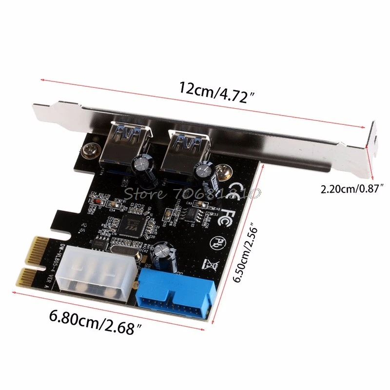 PCI Express USB 3,0 2 Порты спереди Панель с помощью 4-контактных& 20-контактный Управление карта адаптер Прямая