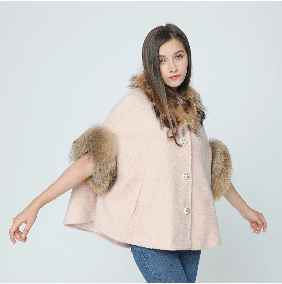 OFTBUY новая осенне-зимняя куртка женская парка с натуральным мехом енота меховой воротник плащ шерсть шерстяное пальто