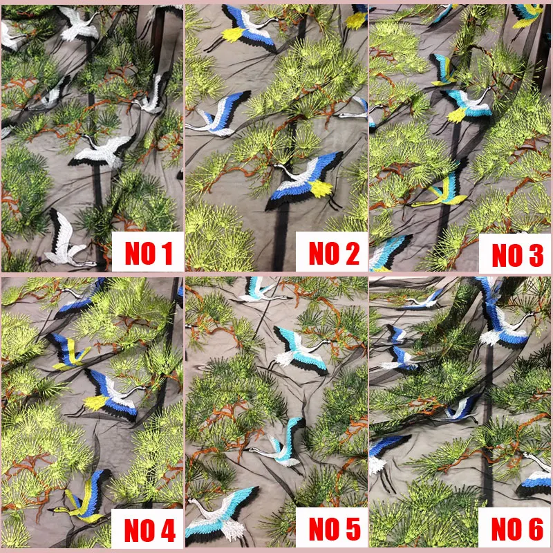 QJH новая кружевная ткань с вышитыми лесными птицами модная Высококачественная