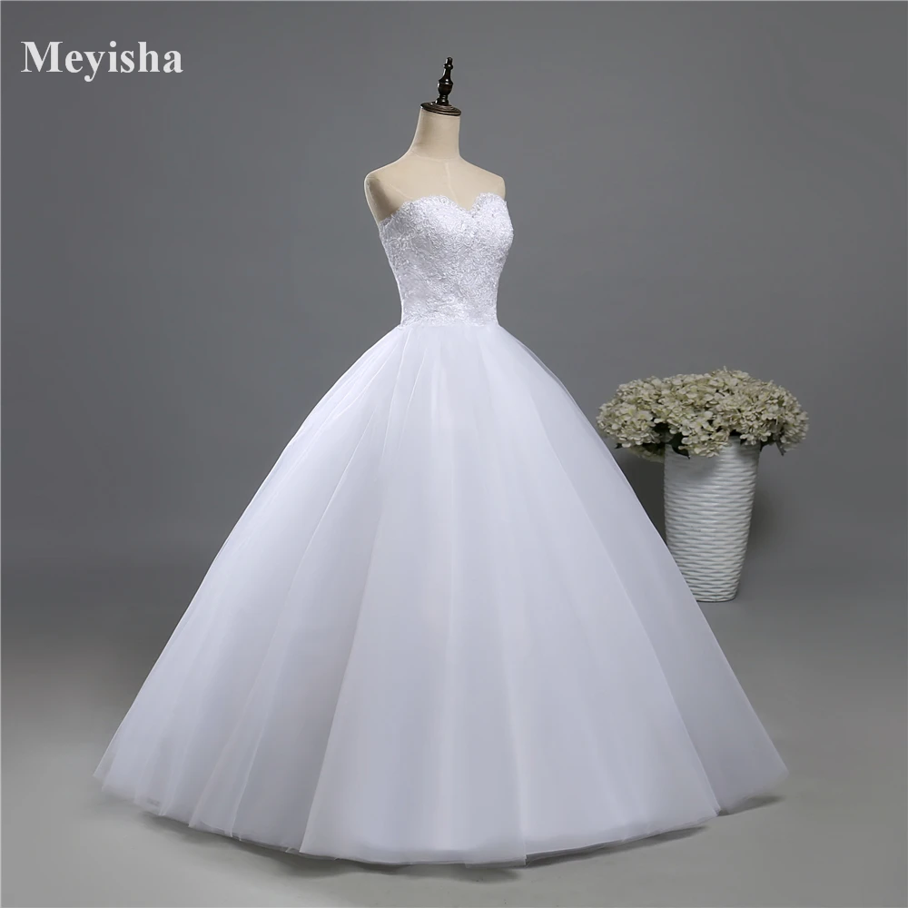 Свадебное платье с блестками ZJ9022 белое цвета слоновой кости для невесты размера