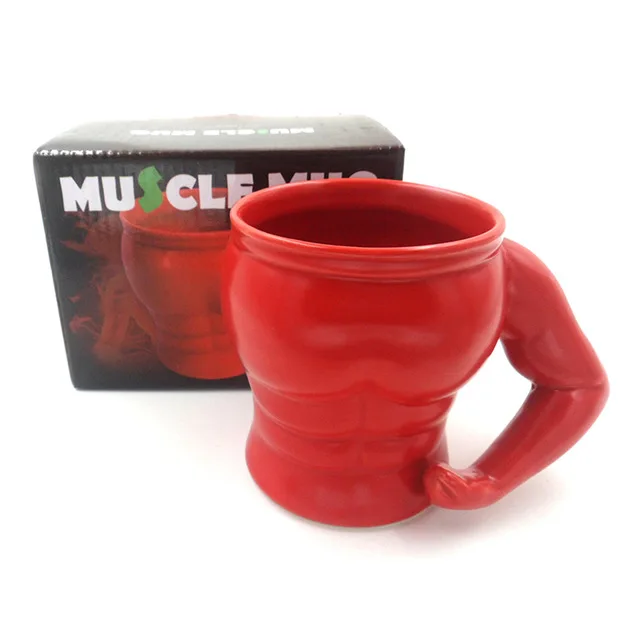 

320ml Personalized Muscle Mug Creative Ceramic Coffee Cup Porcelain Tea Cup For Boy Friend Colleague Gift