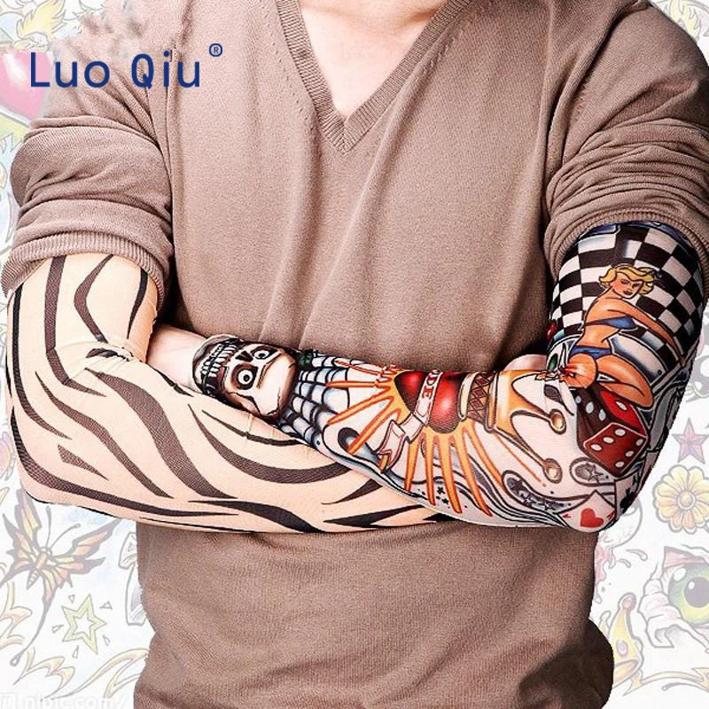 Летние перчатки с имитацией татуировки 2 шт./лот мужские женские защитой от