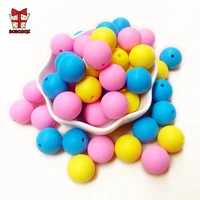 bobo box 20pcs 15mm silicone beads food grade baby teethers bead round diy pacifier chain accessories teething silicone baby toy