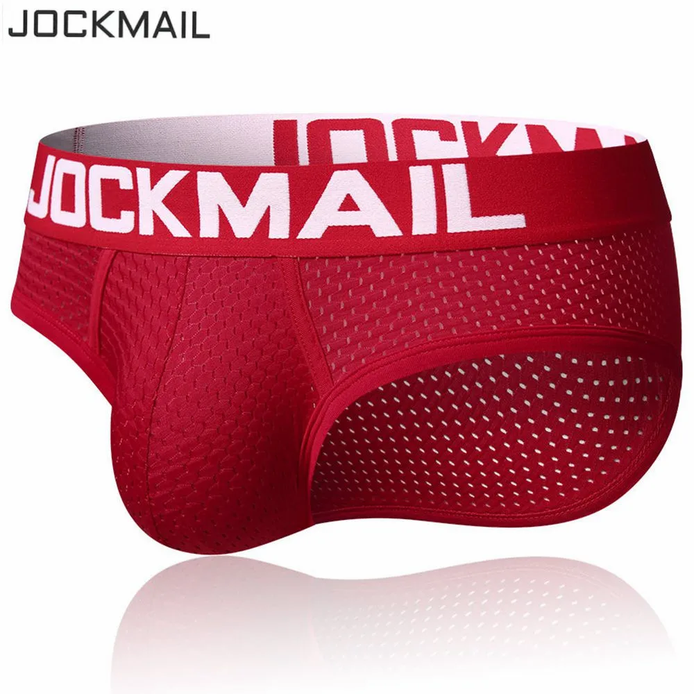 Мужское нижнее белье JOCKMAIL сетчатые трусы брифы для геев WJ сексуальное белье|bikini