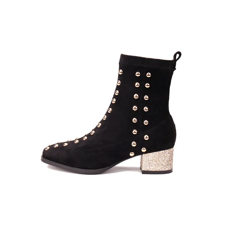 ENMAYER/женские ботильоны из флока женские Size34 39 модные повседневные зимние ботинки