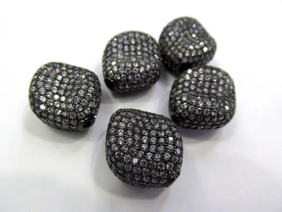 AAA 12 шт. 20 мм Мода Micro Pave набор жемчужный бисер квадратные Плиты витой gunmetal spacer |