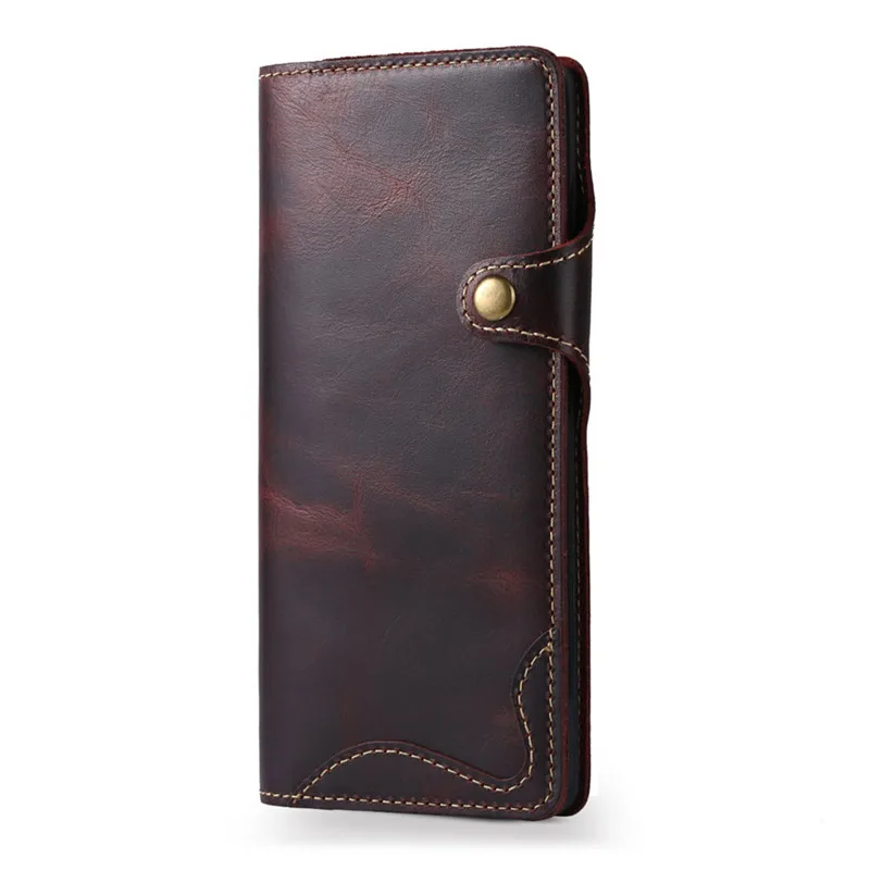 Wine Red with Strap Роскошный чехол из натуральной кожи для samsung Galaxy S10 Lite S10E Note 8, Ретро Чехол-книжка с бумажником для samsung S9 S8 Plus Note 9 - Цвет: Wine Red with Strap