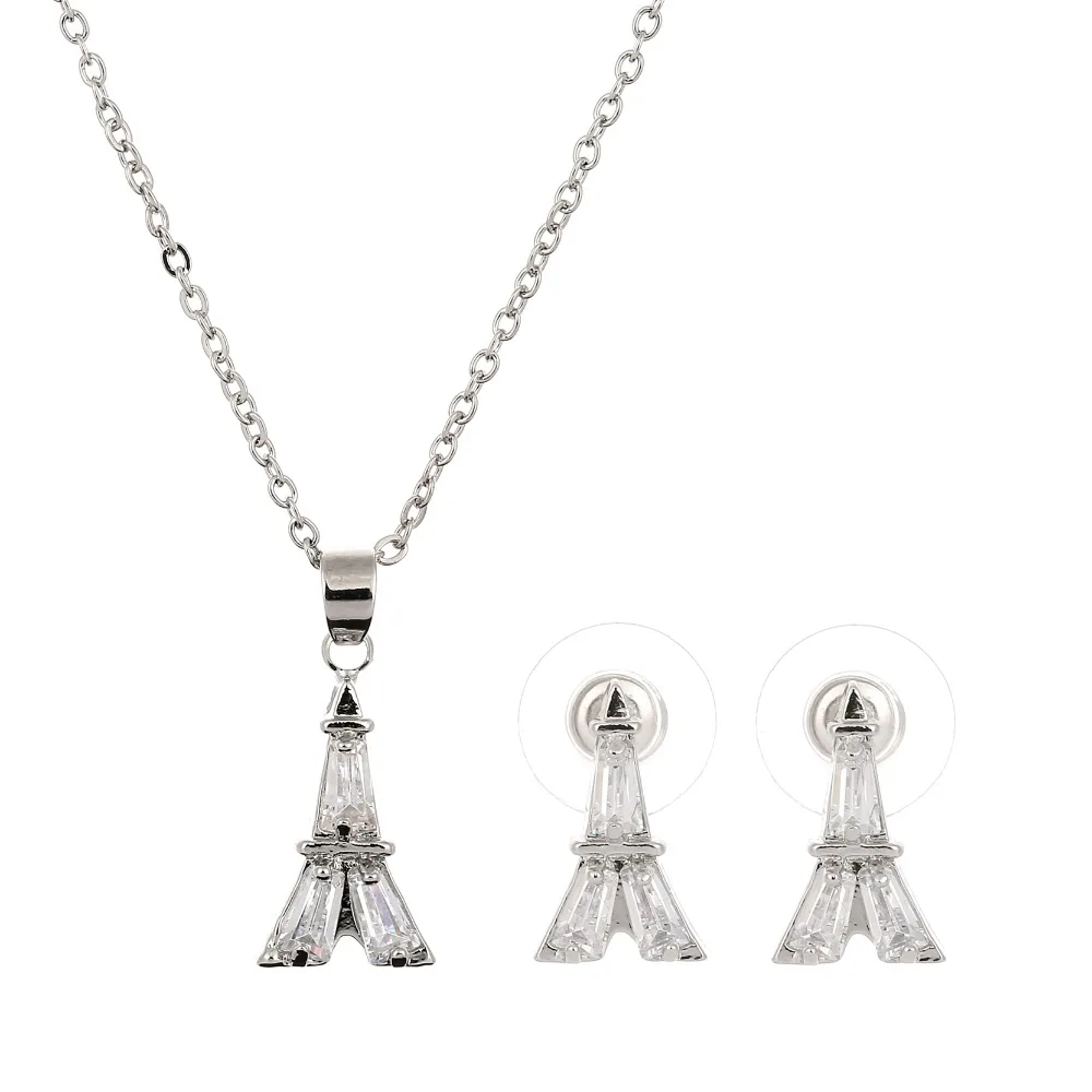 Женский ювелирный комплект из колье и серёг с кристаллами|jewelry sets for women|crystal jewelry