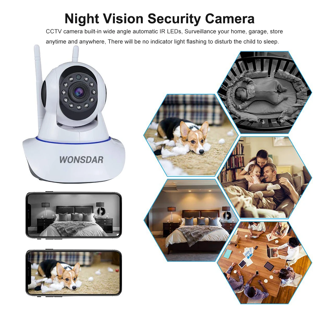 Wonsdar Yoosee, беспроводная ip-камера 1080P 720 P, Домашняя безопасность, для помещений, двухстороннее аудио, панорамирование, наклон, CCTV, WiFi камера, детский монитор, видео