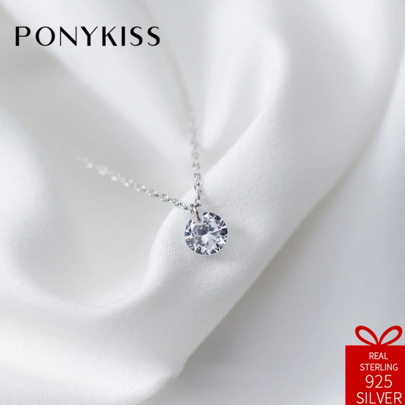 ORSA JEWELS 925 пробы Серебряное ожерелье с подвеской для женщин 12 цветов месяц счастливый камень AAA циркон ожерелье ювелирные изделия OSN118