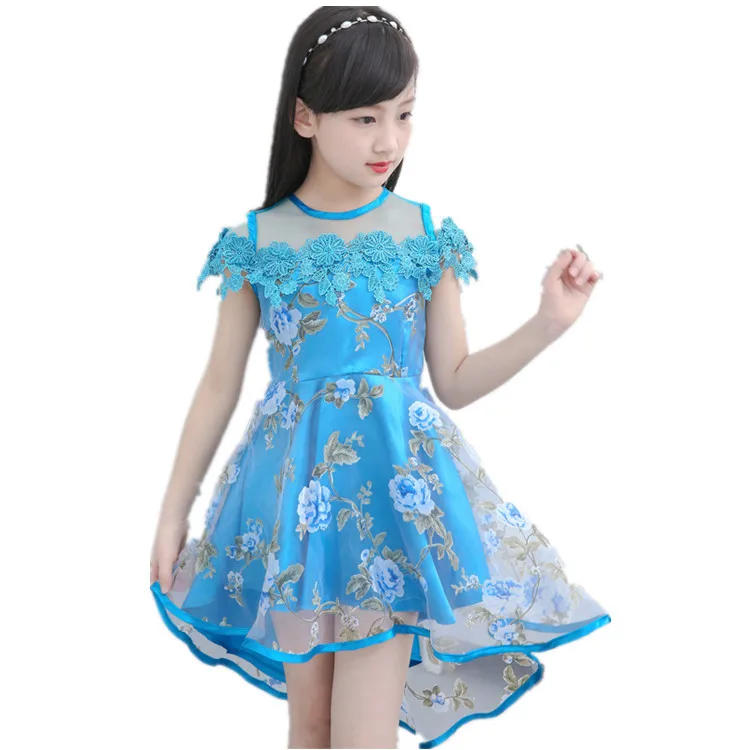 Three Colors Lovely Baby Girl Dress 2018 Summer New Girls Flower Lace Princess Casual Dance 4-12 Year old | Детская одежда и обувь