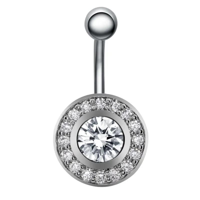 1 шт. стальные кольца для пупка Хрустальный пирсинг номбрил серьги золото Пирсинг