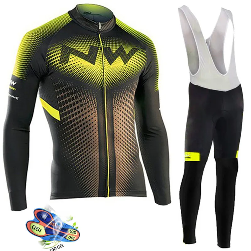Long Sleeve set 5 Nw Pro Team Велоспорт Джерси Ropa Ciclismo Hombre весенний Триатлон Велоспорт Джерси набор MTB велосипедная одежда велосипедные штаны набор - Цвет: Long Sleeve set 5