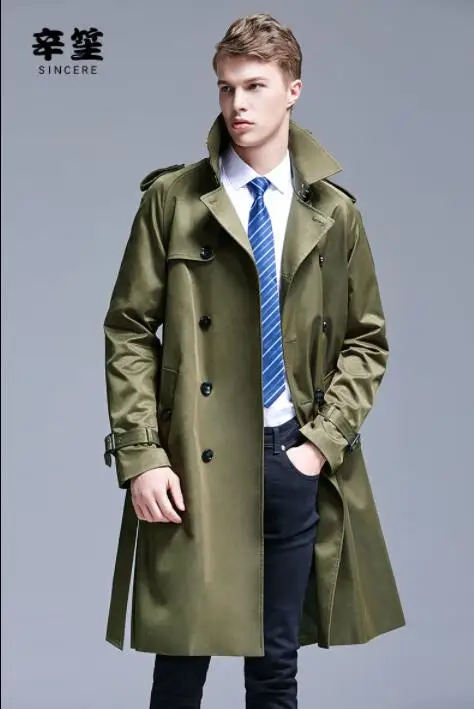 

Spring autumn mens trench coats man double-breasted coat men clothes slim fashion loose overcoat long sleeve 2020 new designer