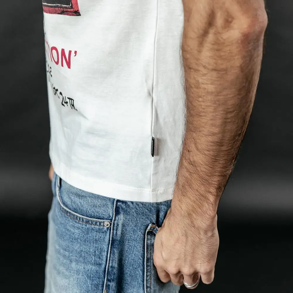 Футболка мужская хип хоп SIMWOOD летняя хлопковая с винтажным принтом 190313|Мужские