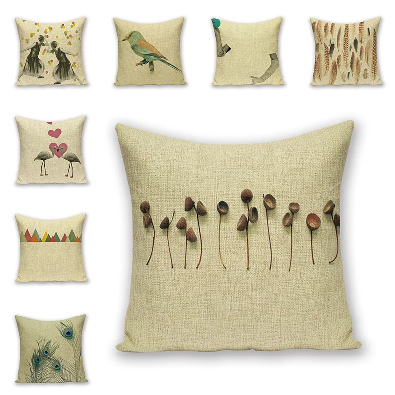 Чехол для подушки с перьями Льняные Декоративные наволочки подушек в стиле