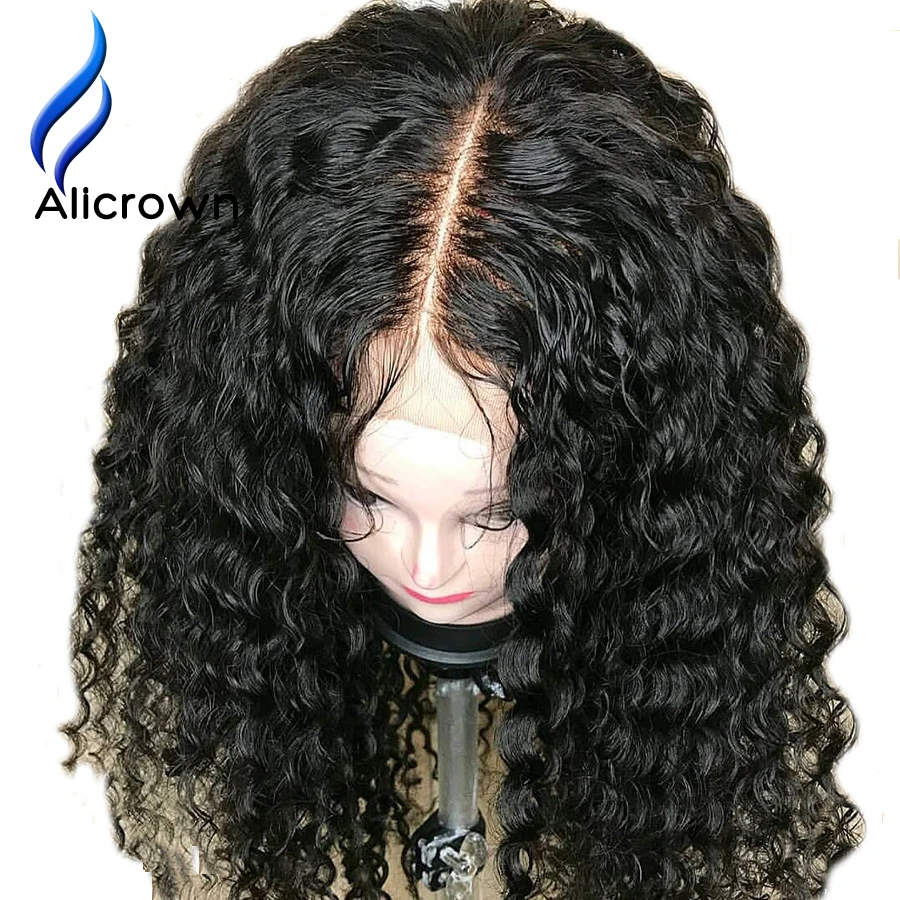 Парик для волос Remy 13 х6 дюймов с глубокой кудрявой кружевной передней