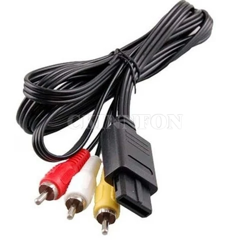 

100Pcs/Lot 180cm AV TV RCA Video Cord Cable Game For SNES Cube Nintendo N64 64 Wholesale Store Hot New