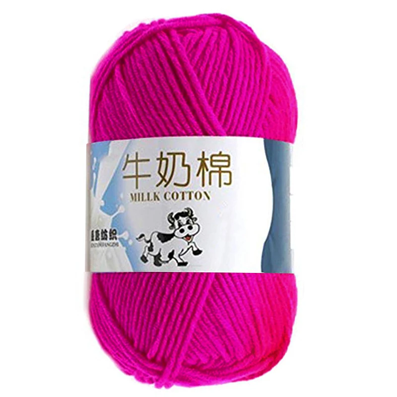 rose red 50 г/шт., цветные мягкие детские молочные волокна, хлопок, пряжа, шерсть, бархат, вязание крючком для ручного вязания, свитер, одеяло, шарф, шерстяная пряжа - Цвет: rose red