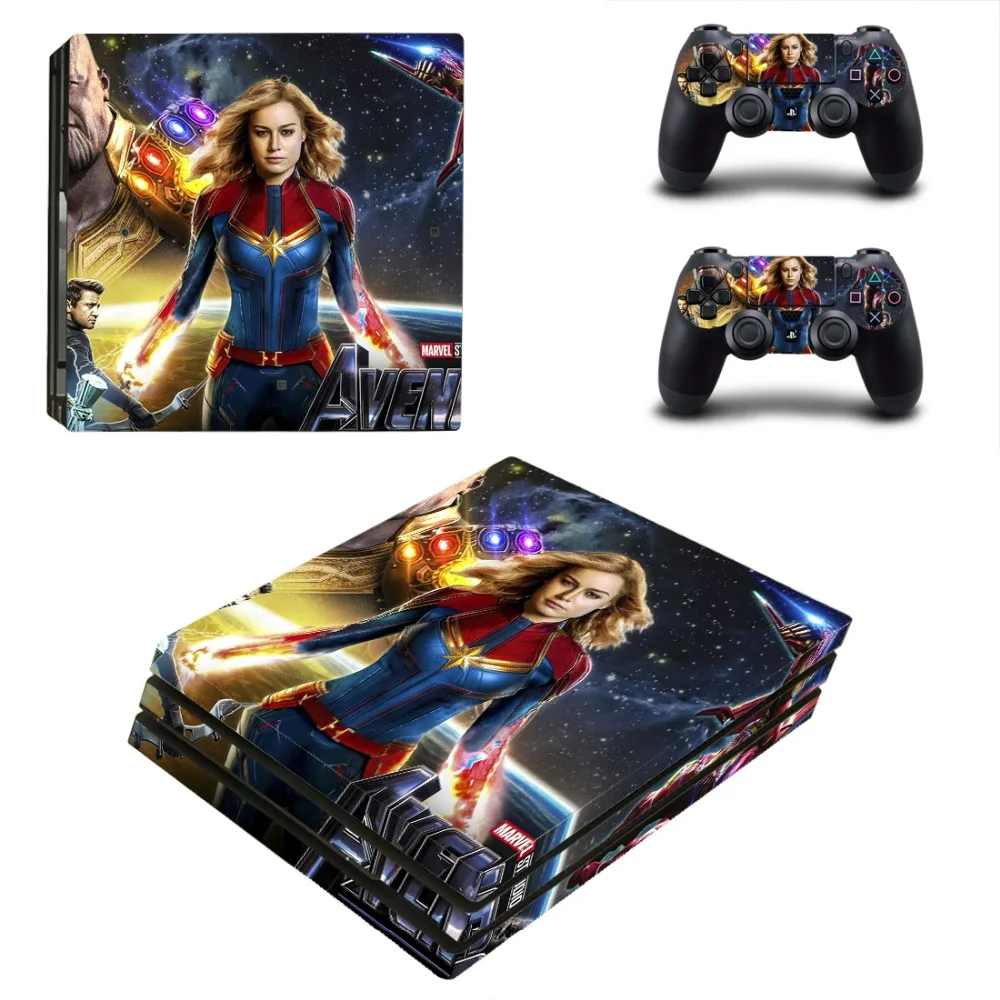 Виниловая наклейка на кожу для Playstation 4 и 2 контроллеров PS4 Pro Мстители Endgame