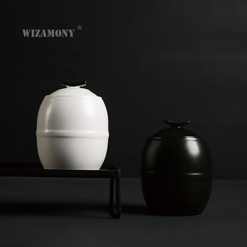 WIZAMONY Китайский кунг-фу чай ча Кадди канистра черный необработанный фарфоровый