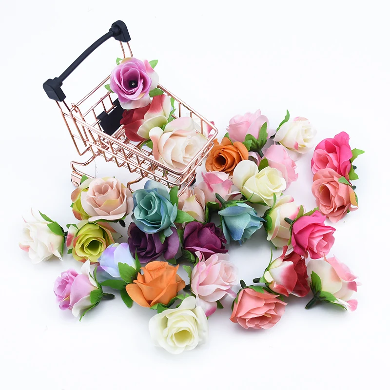 

10pcs Wedding Bride holding flowers silk roses head christmas decorations for home diy gifts Decorative wreath artificial plants