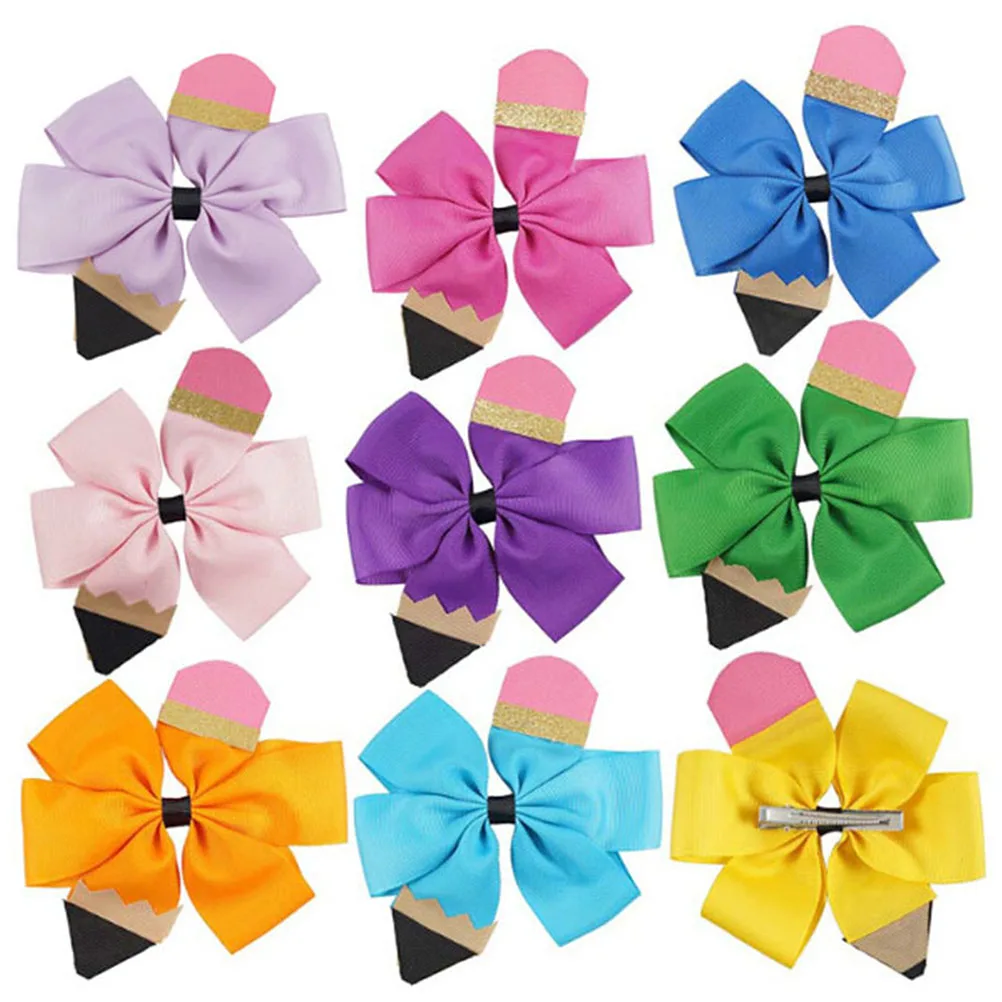 Милая детская заколка для волос девочек ручная работа однотонный ленточный