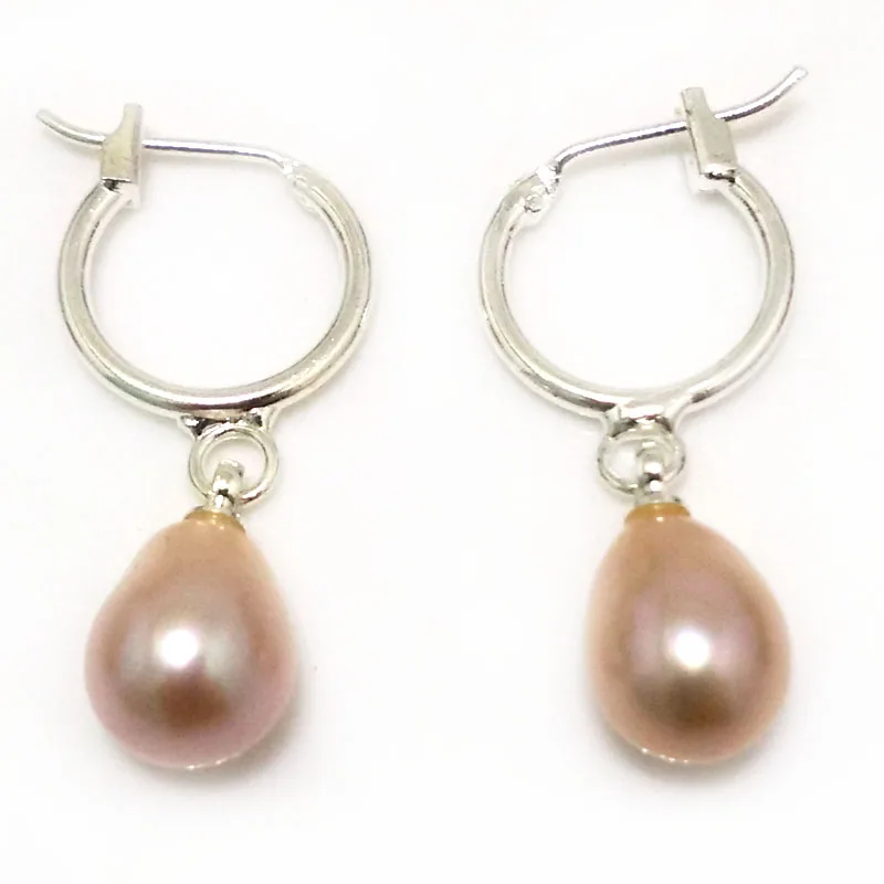 8-9mm AAA Black Natural Fresh Water Raindrop Pearl Leverback Earring | Украшения и аксессуары