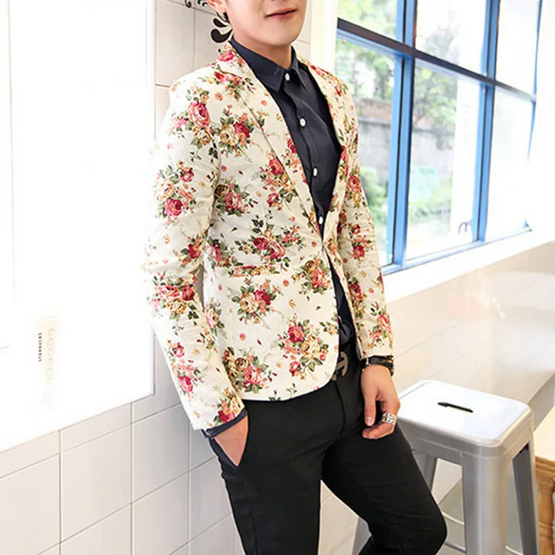 Модный мужской костюм 2019 slim fit Мужские костюмы последние печати досуг пальто