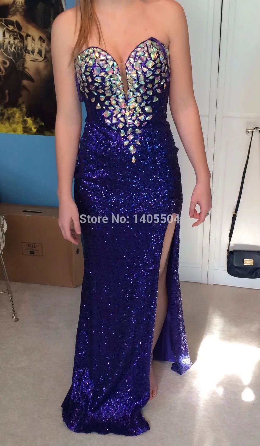 sheath Vestido de festa crystals formatura dresses split beads Prom Dresses sexy sheer Party Gown Hot 2015 New arrival vestidos | Свадьбы и