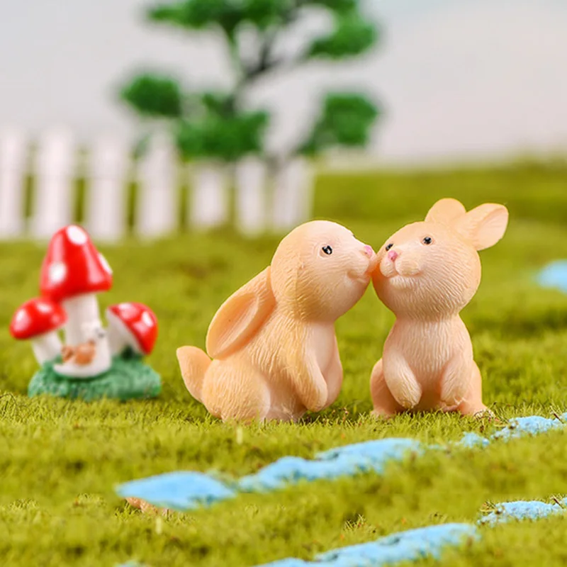7 шт./компл. Kawaii микро кролик миниатюрные животные ремесла ПВХ Модель зайца