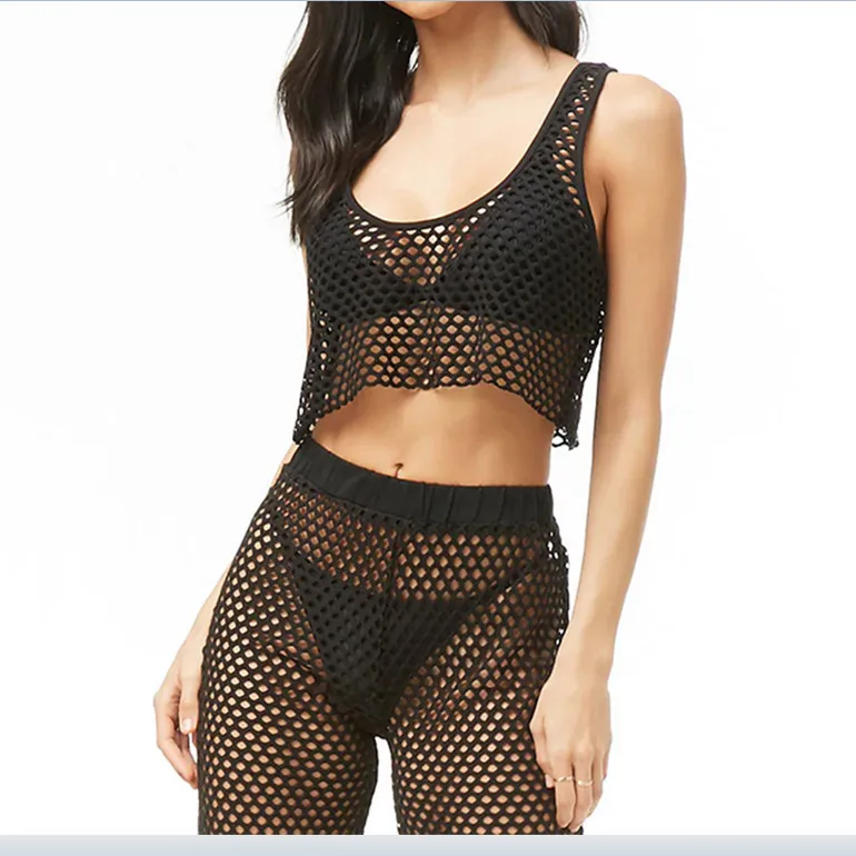 Женский комплект из двух предметов привлекательная прозрачная накидка сетчатой