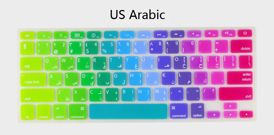 Силиконовая, в цветах радуги крышка клавиатуры для Apple macbook Air 13 защитные наклейки для mac book ноутбука пленка для кожи