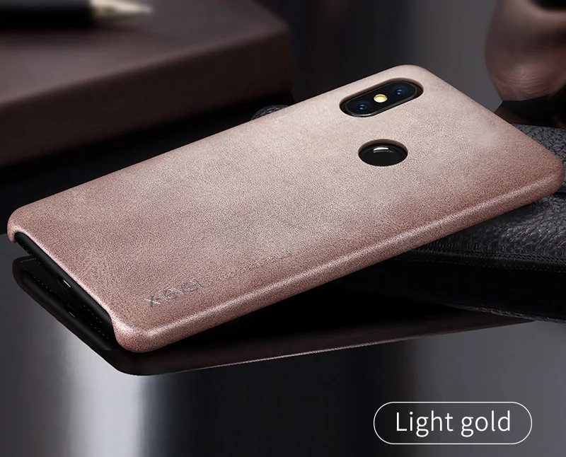 X-крышка с уровнем чехол для Xiaomi Redmi Note 6 Pro Note5 Ретро Винтаж X уровень матовая кожа задняя защитная оболочка - Цвет: Light gold
