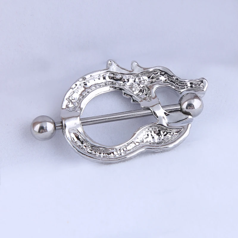 Пирсинг для сосков в стиле стимпанк мужчин 2 шт. винтажный серебристый цвет