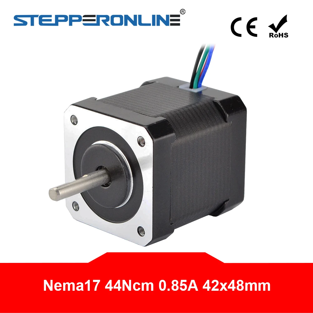 Шаговый двигатель Nema 17, биполярный, 1,8 градусов, 44 см (62,3 унции), а, 42x42x48 мм, 4 провода, 3D-принтер, робот с ЧПУ