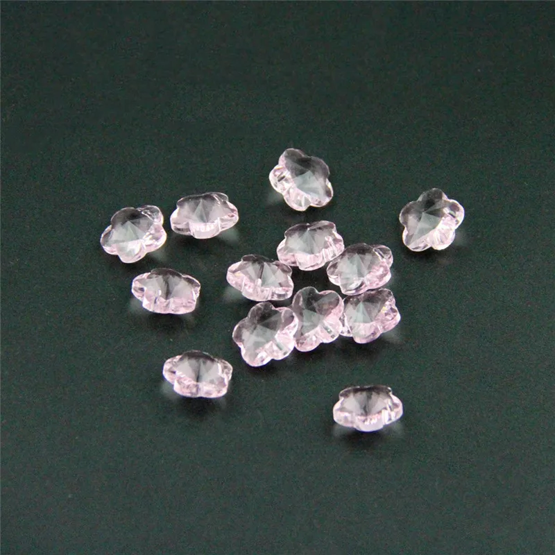 Бесплатная доставка 100 шт. 14 мм хрустальная люстра розового цвета бусины сливы в