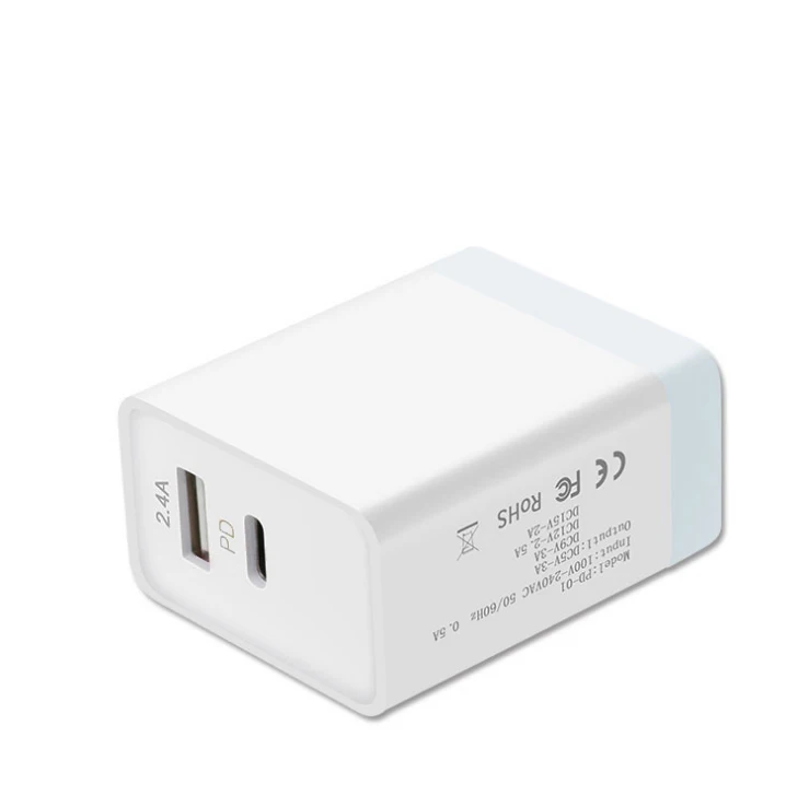 Сетевое зарядное устройство PD с двумя USB портами и поддержкой быстрой зарядки 3