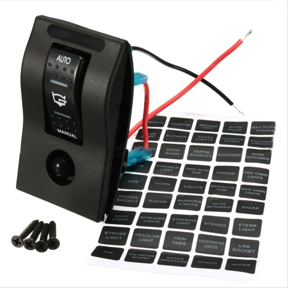 12 В двойной светодиодный выключатель насоса ручной выключатель|switch panel|bilge pump