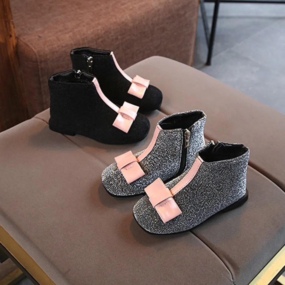 Детские лоскутные Теплые Ботинки Martin с блестками для девочек детская зимняя