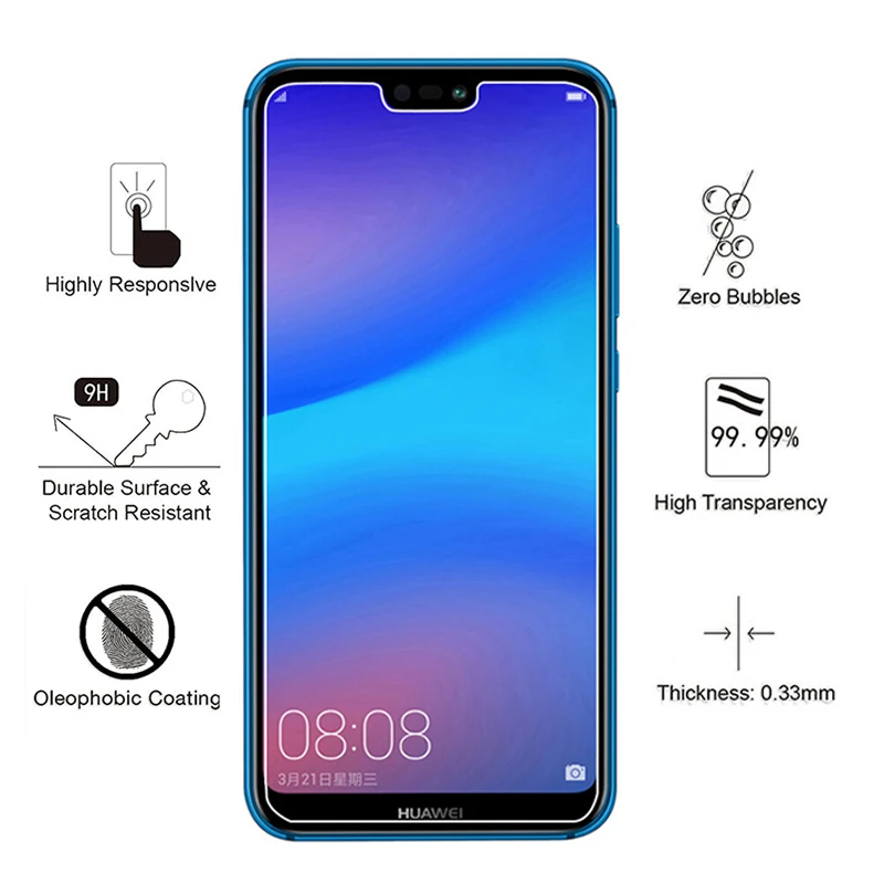 Закаленное стекло для Huawei P10 Plus p20 pro p30 lite light glass Etui защитная оболочка аксессуары на p 10 20 30 tremp телефон пленка