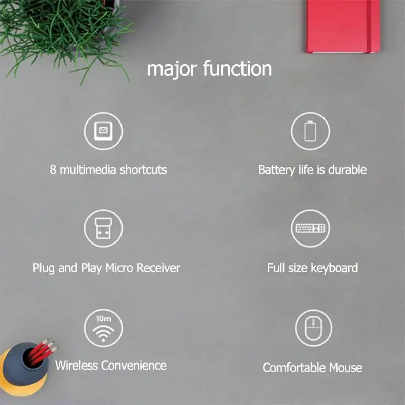 Logitech MK270 2,4G Беспроводной оптический Мышь полноразмерная клавиатура комбинированный 1000 Точек на дюйм беспроводная мышь для домашний рабочий стол портативных ПК