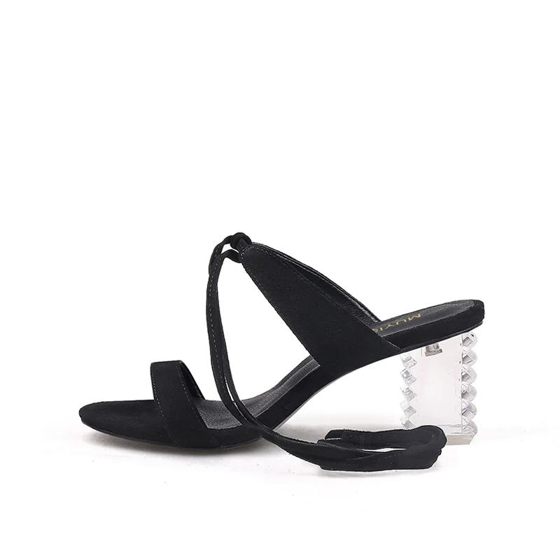 Сандалии женские на высоком каблуке 6 см с ремешком щиколотке|Боссоножки и